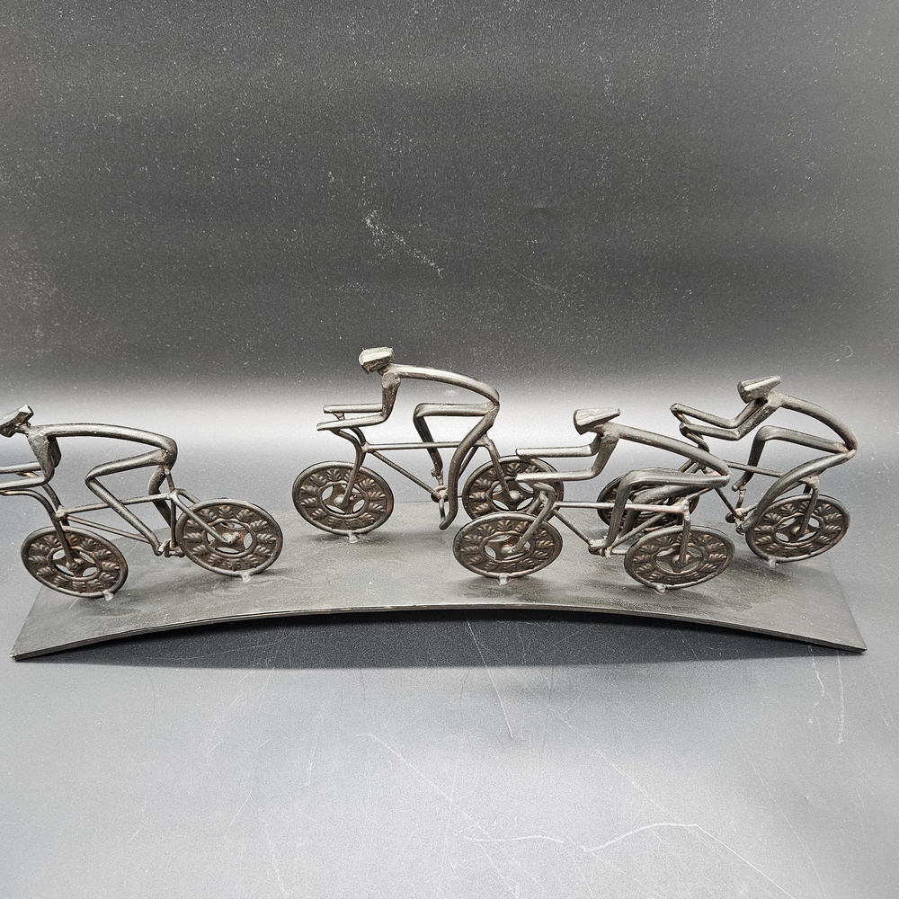 Metal Cyclist Sculpture